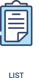 list concept 2 colored icon simple line element vector image