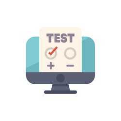 online test showing checkmark on computer screen vector image