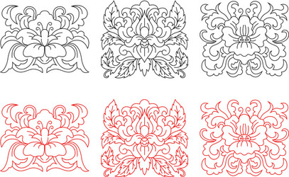 retro flowers embellishments vector