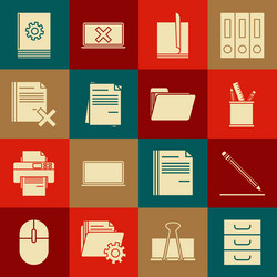 set drawer with documents pencil eraser and line vector image