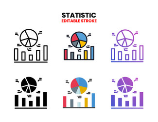 Analysis icon set with different styles Royalty Free Vector