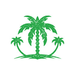uninhabited empty island with three palm trees vector image