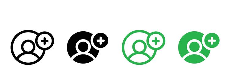 add a new user icon logo set vector image