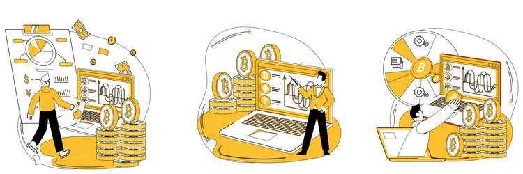 bitcoin wallet banking in digital age requires vector image