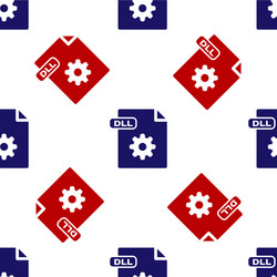 Blue and red dll file document download vector