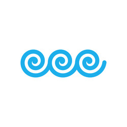 blue wave pattern or iconocean wawes in linear vector image