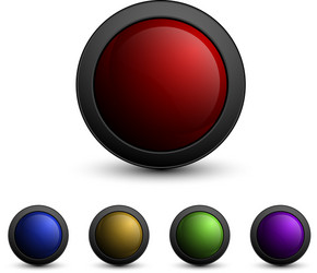 set of multicolored glass buttons vector image