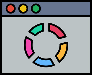 web line filled icon design vector image