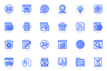 website ui web flat line icon bundle outline vector image