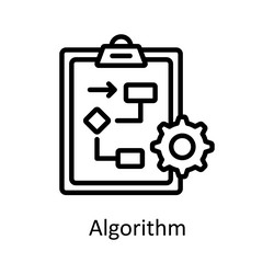 algorithm outline icon design vector image