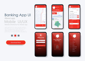 Online banking mobile apps ui ux gui set Vector Image