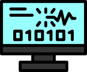 byte spark line filled style icon design vector image