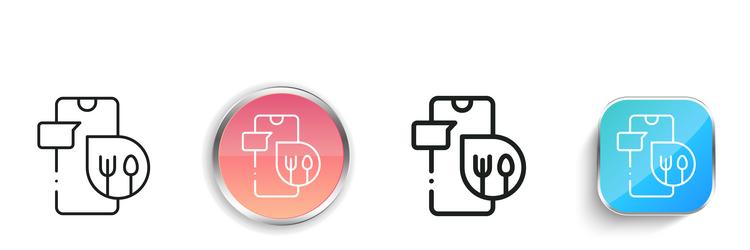 food app icon thin linear regular and button vector image