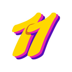 Number eleven red Royalty Free Vector Image - VectorStock