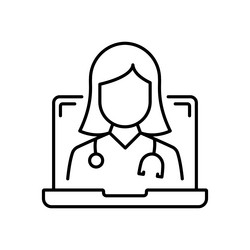 Online digital medicine line icon doctor vector