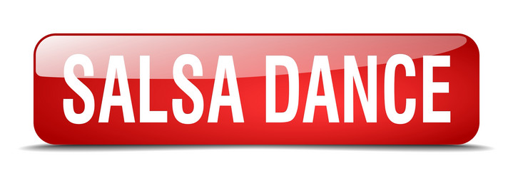 salsa dance red square 3d realistic isolated web vector image
