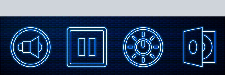 set line dial knob level technology settings vector image