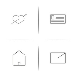 User interface simple linear icons set outlined vector