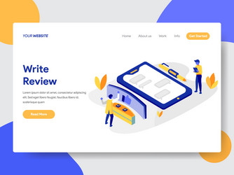 Writing Review Concept - Landing Page vector image