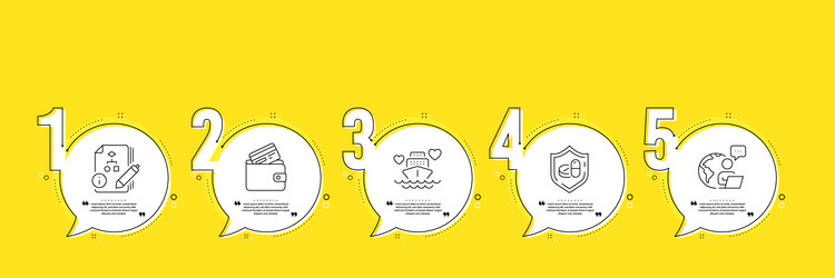 algorithm honeymoon cruise and debit card icons vector image
