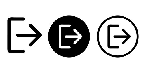 exit icon set log out sign on white vector image