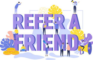 refer friend referral megaphone marketing con vector