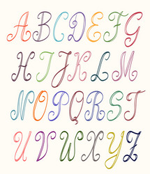 2d hand drawn alphabet letters from a to z Vector Image