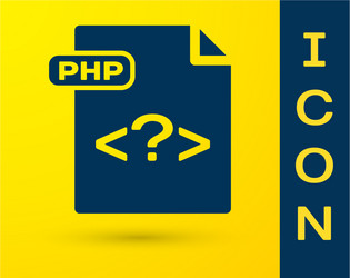 blue php file document download button icon vector image