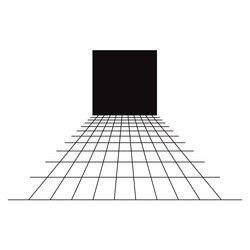 cyber grid retro punk perspective rectangular vector image