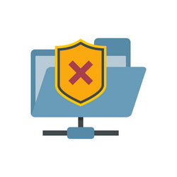 Folder access authentication icon flat isolated vector