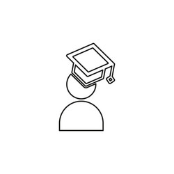 Graduate student icon flat isolated vector