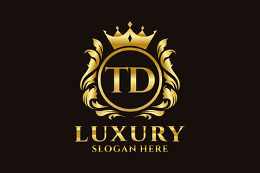Royal TD Initial Logo - Luxury Template Vector Image
