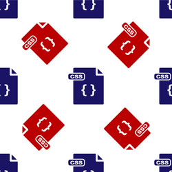 Blue and red css file document download vector