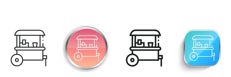 food cart icon thin linear regular and button vector image