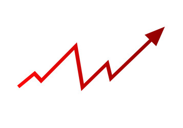 red arrow rising in zigzag pattern vector image