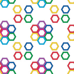 seamless pattern with colorful hexagonal shapes vector image