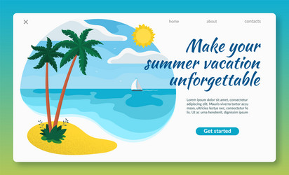 Summer vacation concept flat design vector