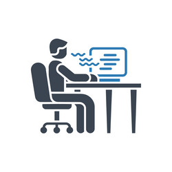 coding frustration at desk icon vector image