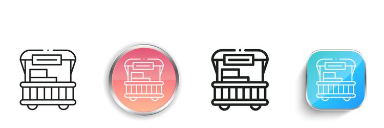 food cart icon thin linear regular and button vector image