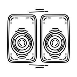 speaker portable icon doodle hand drawn vector