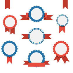 Badge & Ribbon Set - Retro Labels vector image