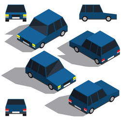 Car isometry low detailing isometric view vector