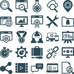 digital system icons set every single icon vector image