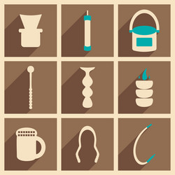 flat with shadow concept and mobile application vector image