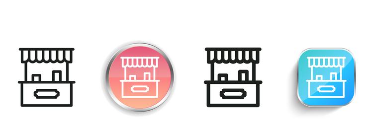 food cart icon thin linear regular and button vector image