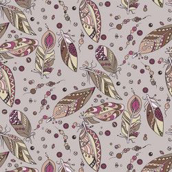 Seamless native pattern with feathers and beads vector