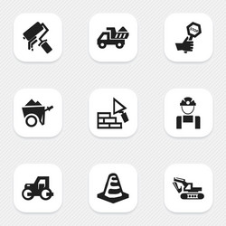 set of 9 editable structure icons includes vector image