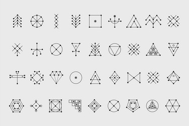 Set of geometric hipster shapes2q vector