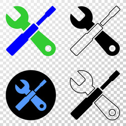 Setup tools eps icon with contour version vector