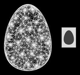 shining net mesh egg with glare spots vector image